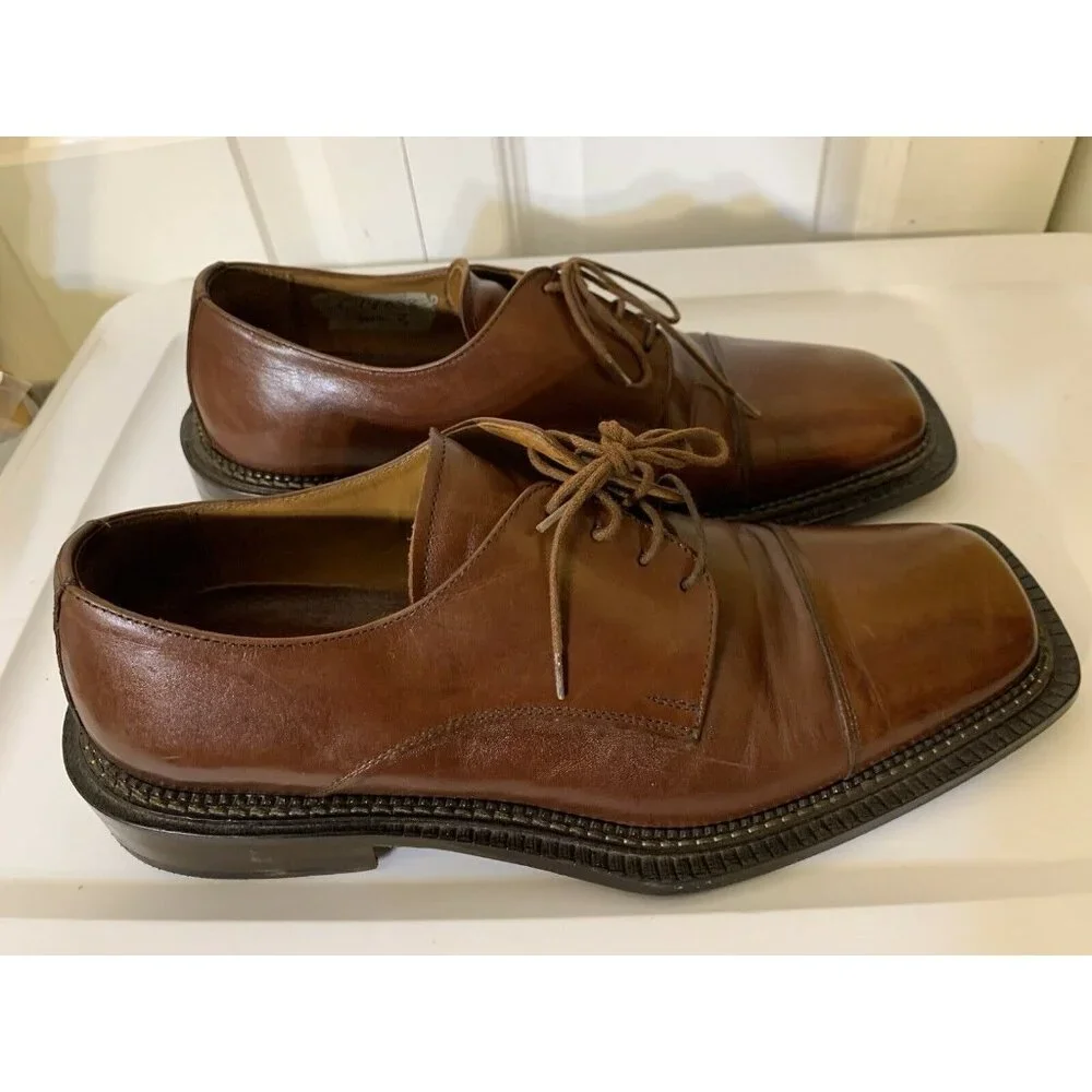 Olivier Men’s Sz‎ 9 1/2 D Brown Cap Shoe Very Fine Leather Made In Italy